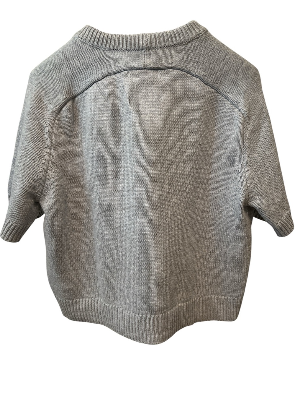 Abercrombie & Fitch Heather Light Gray Knit Pullover Short-Sleeve Crewneck - Picture 5 of 5
